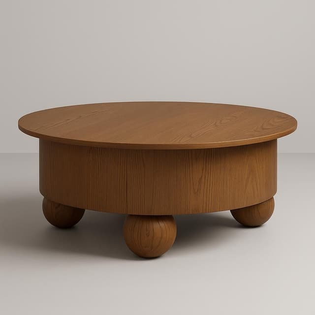 Article Adel 42" Round Coffee Table Smoked Oak